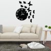 Beautiful Butterfly  Wooden Wall Clock 3d Wooden Wall Art , Wall Décor